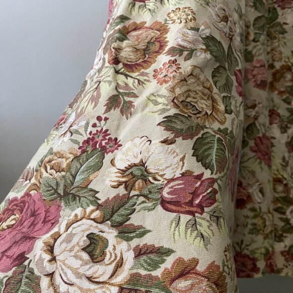 Handmade Plus Size Cotton Gingham Floral Multicolour Inseam Pockets V-Neck Dress - Picture 13 of 16